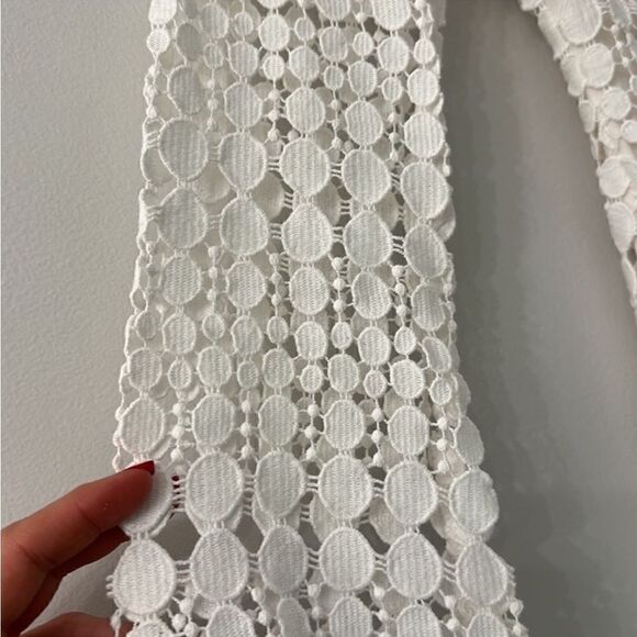 Ralph Lauren White Geometric Lace Overlay Long Sleeve Shift Cocktail Dress - Picture 3 of 8